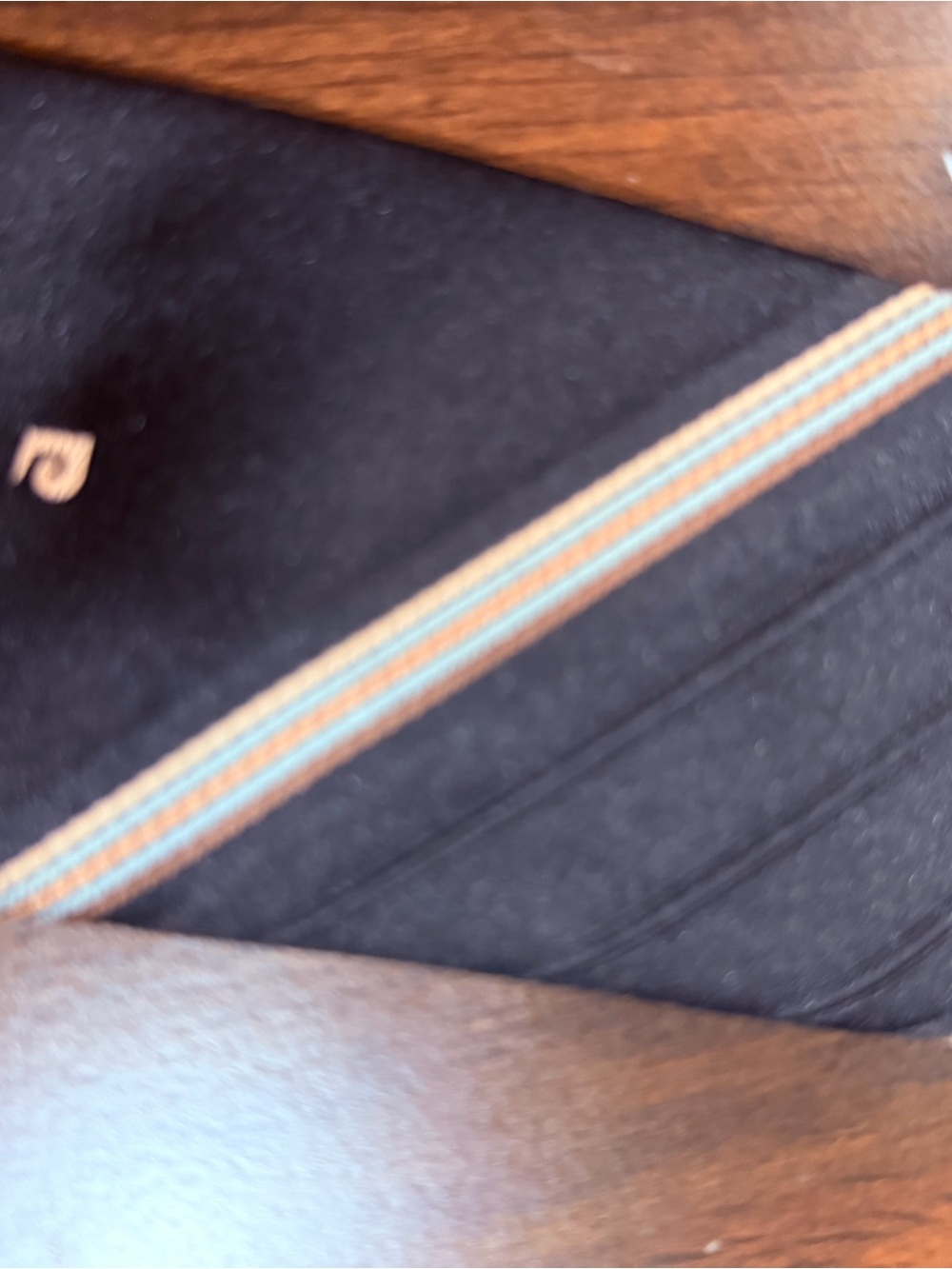 Pierre Cardin Black Tie with Blue and Tan Stripe Detail
